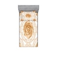 thumbnail image 2 of Ambesonne Floral Fitted Sheet & Pillow Sham Set, Rose Florets, Full, Sand Brown White, 2 of 3