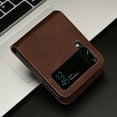thumbnail image 5 of Feishell for Samsung Galaxy Z Flip4 Case,Galaxy Z Flip4 Luxury PU Leather Folding Protective Phone Case with ID Credit Card Slots Pocket Shockproof Protective Shell Cover,Brown, 5 of 7
