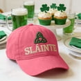thumbnail image 3 of DAMAI Slainte Hat Unisex Slainte St. Patrick's Day Hat Irish Hats Funny St Patricks Day Baseball Cap for Women Men,Pink, 3 of 5