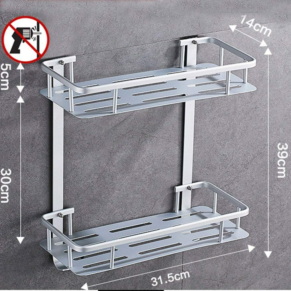 Bathroom Shelf Shower Organizer Wallmounted Widen Triangle Basket Hook up Space Aluminum Nail