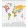 thumbnail image 3 of Ambesonne Map Shower Curtain, Detailed Political Colorful, 69"Wx84"L, Multicolor, 3 of 3