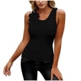 thumbnail image 2 of ClodeEU Women's Lace Trim Scoop Neck Tank Top, Slim Fit Sleeveless Basic Tee Black,Women's Plus L, 2 of 5