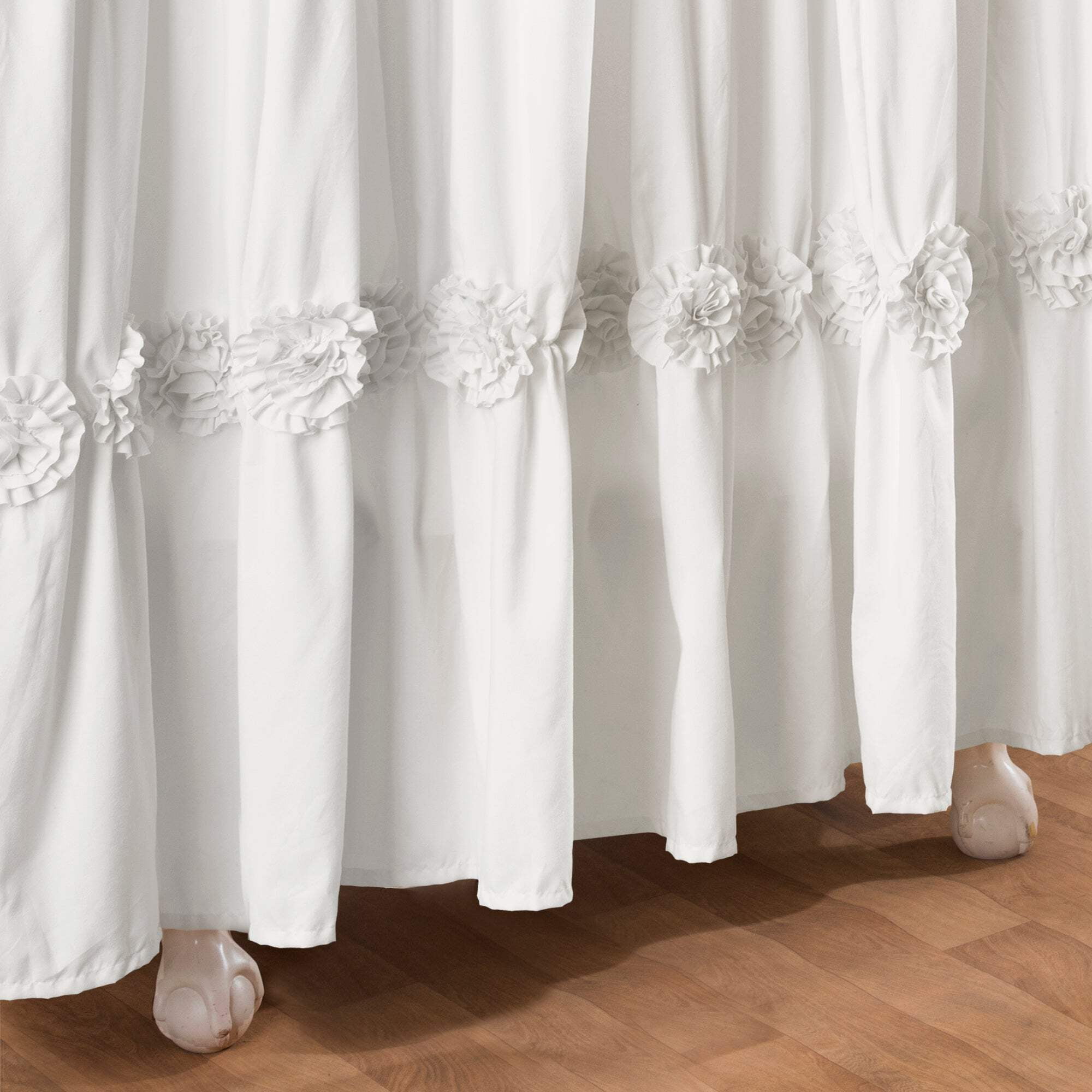 Lush Decor Darla Solid Shower Curtain, 72x72, Ivory, Single