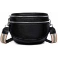 thumbnail image 1 of Bolso bandolera Cinturón ancho para mujer, riñonera Bolso de cuero para mujer, Bolso pequeño con cremallera y correa para el hombro desmontable, Bolso colgante para teléfono móvil para mujer, 1 of 5