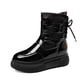 thumbnail image 1 of Botas de nieve gruesas y cálidas con plataforma y suela gruesa para mujer, botas cortas de algodón con forro polar de estilo británico para invierno, 1 of 6
