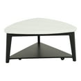 thumbnail image 3 of Furniture of America Dorth Marble Top 1-Shelf Triangle Coffee Table with Casters, White and Black, 3 of 7