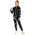 thumbnail image 6 of Kvysinly Kids Ice Skating Outfit Girls Zip Jacket Coat with Figure Skating Leggings Yoga Dance Pants Light Blue 6, 6 of 7