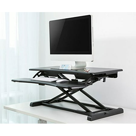Impact Mounts Height Adjustable Ergonomic Desk Monitor Riser Tabletop Sit to Stand Workstation w/ Gas (Best Size Monitor For Work)