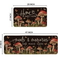 thumbnail image 3 of Black Mushrooms Floral Leaves Spring Kitchen Mats Set of 2, Home Decor Low-Profile Kitchen Rugs for Floor - 17x29 and 17x47 Inch, 3 of 6