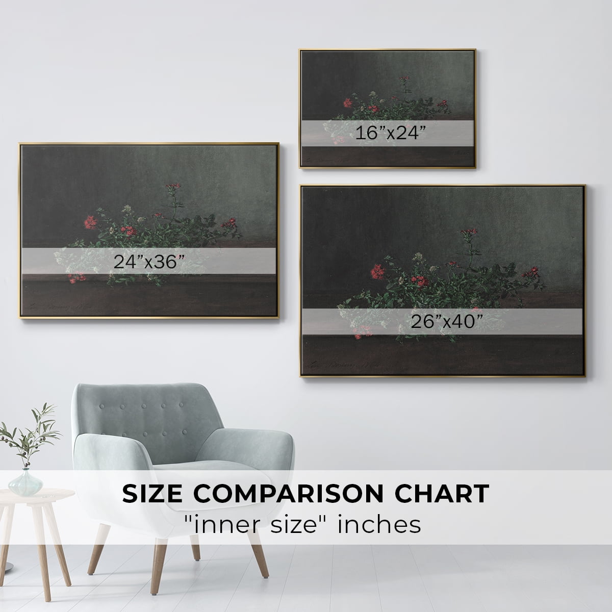 Vintage Botanical Print-XCIV By Wexford Home Framed in Gold Wood Gallery Wrapped Canvas 27 in. x 41 in.