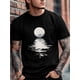thumbnail image 4 of Men's T-Shirt,Short Sleeve Tee Shirt Casual Tops Full Moon Night Crewneck T Shirts for Men, 4 of 8