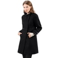 thumbnail image 1 of Abrigo De Invierno Con Bolsillos Inclinados Con Doble Botonadura Y Cuello Alto Para Mujer Negro XL, 1 of 6