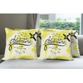 thumbnail image 6 of Ambesonne Adventure Throw Pillow Cover 4 Pack, World Map Airplane, 18", Yellow Black, 6 of 7