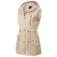 thumbnail image 3 of MixMatchy Women's Hooded Adjustable Drawstring Utility Pocket Anorak Jacket Vest, 3 of 5