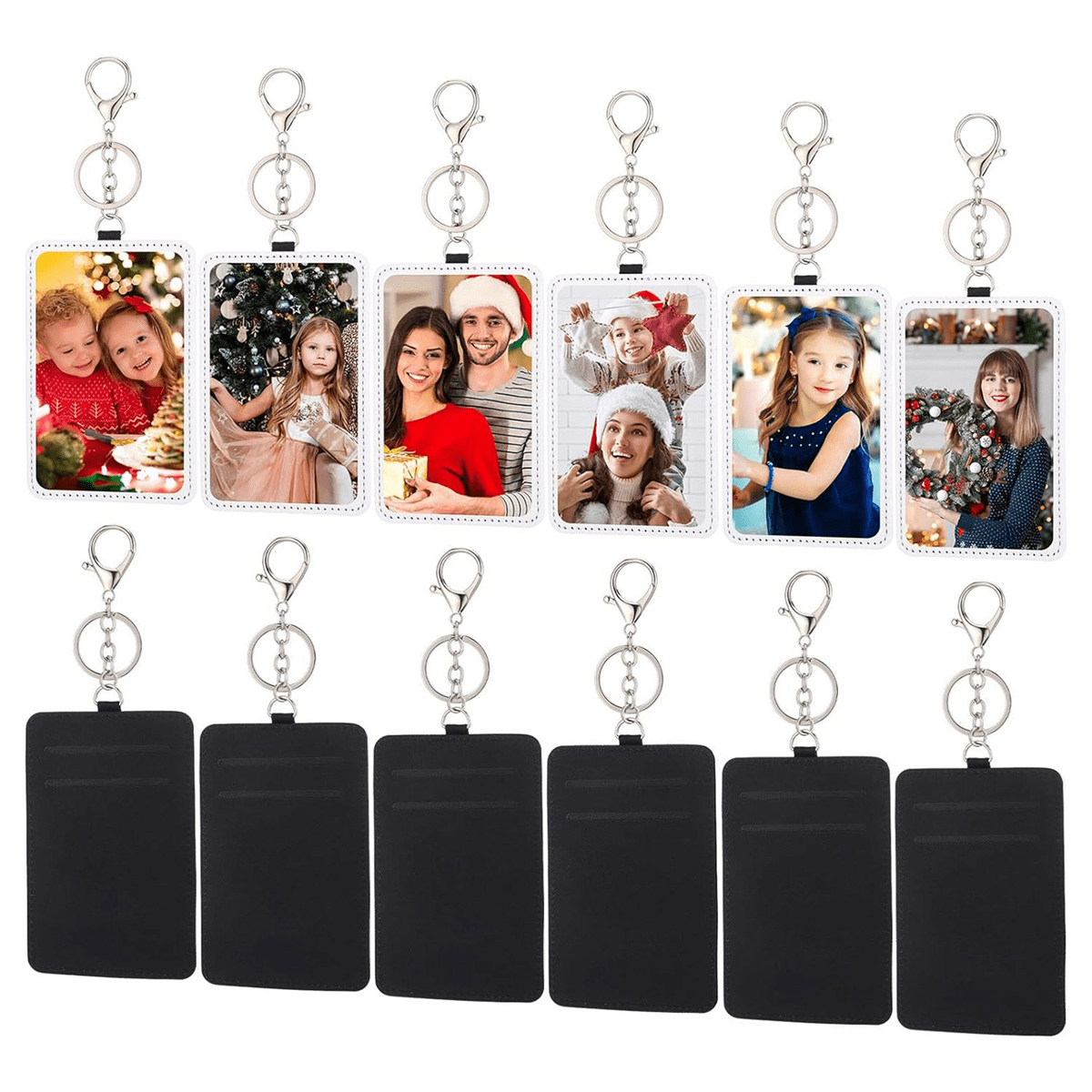 12 Pcs Sublimation Work Card Holder Portable Transportation Leather Badge Holders Printable