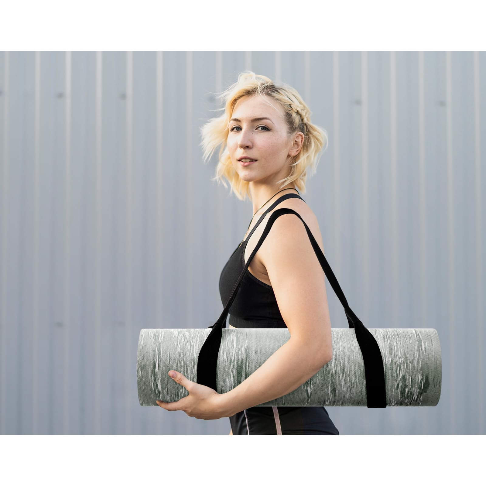 UMINEUX Extra Thick Yoga Mat, 2/5 Inch (10MM), Natural Rubber and TPE Non Slip Yoga Mats with Strap for Women Men, Eco Friendly Exercise Mat