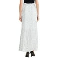 thumbnail image 3 of Falda Maxi de Terciopelo con Lentejuelas de Cintura Alta Elástica INSPIRE CHIC para Mujeres S Blanca, 3 of 6