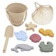 thumbnail image 1 of Set de playa de viaje con juguetes de arena y silicona para niños y niñas, ideal para viajes y vacaciones. Blanco beige, 1 of 9