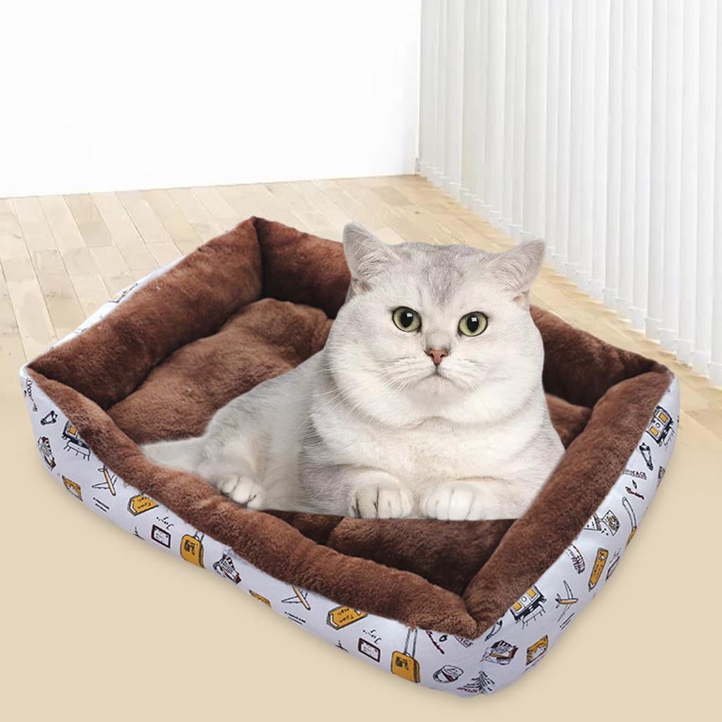 Cat Beds for Indoor Outdoor Small Dog Bed Self Warming Cat Beds Mat Warm Pet Pad Portable Cat Dog Mattress for Medium Small Pets Coffee L