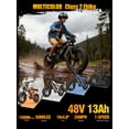 thumbnail image 3 of ESKUTE V100 Electric Bike for Teens Adults, 750W Peak 1500W 28 Mph 48V 13 Ah,16"x4.0" Fat Tire E Bicycle, 7-Speed E-Bike with Dual Suspension, UL2849, 3 of 10