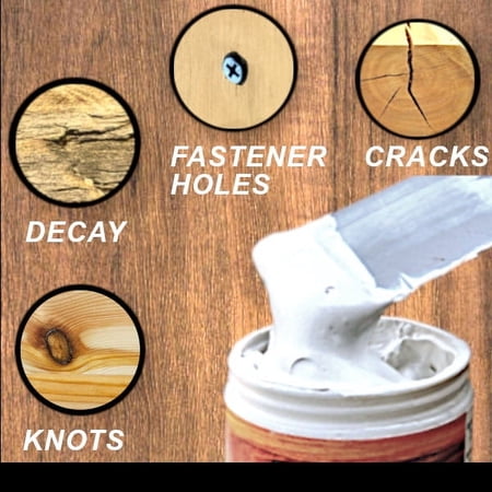 VAN VOTZ Waterproof Wood Filler [17oz, Neutral] - Exterior Grade Wood Repair in 18 Paintable and Stainable Colors. Strong Adhesion and Durability for Outdoor Wood in All Weather Conditions.