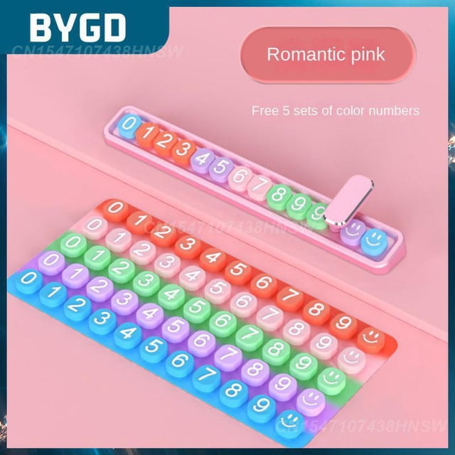 Durable Square Girls Illusion Parking Sign Universal Temporary Parking Number Plate Portable Design Lovely02Russian Federation He Qiyong unisex