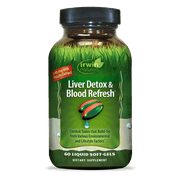 Irwin Naturals Liver Detox & Blood Refresh Powerful Herbal Whole-Body Cleanse & Detox with 540mg Milk Thistle, Dandelion, Echinacea, Turmeric & More - Antioxidant Support - 60 Liquid Softgels