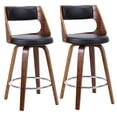 thumbnail image 1 of Wood Swivel Bar Stools Set of 2, Mid-Century 26 Inch Counter Height Barstools with Backrest and Foot Ring for Home Bar Dining Room Kitchen Island Coffee Shop, 1 of 9