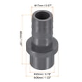 thumbnail image 2 of Unique Bargains UPVC Reducer Pipe Fitting 20mm OD 17mm Barbed, 3 Pack Straight Coupling Adapter Connector, Grey, 2 of 5