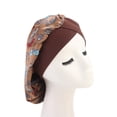 thumbnail image 2 of Impresión de coches de seda Lissom Diseño floral Moda Multicolor Suavidad Multicolor Headwee Headwrap Turbans Satin Caps de dormir Café Inevent AP008220-04, 2 of 6
