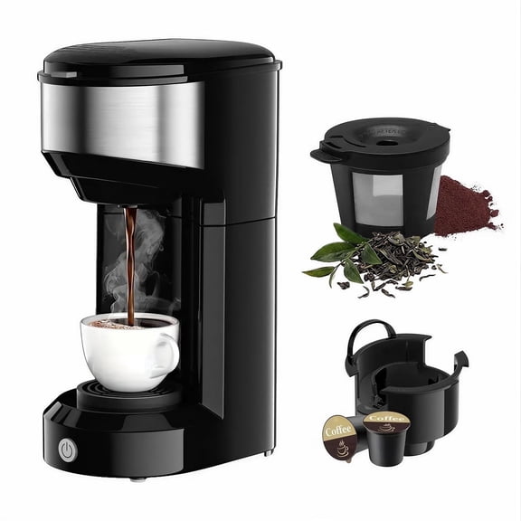 Kozeewarm Coffee Maker, Single Serve Brewer for K Pod & Ground-Black