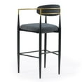 thumbnail image 4 of Modrest Buchtel - Mid-Century Modern Dark Grey + Gold Arm + Black Bar Chair, 4 of 7