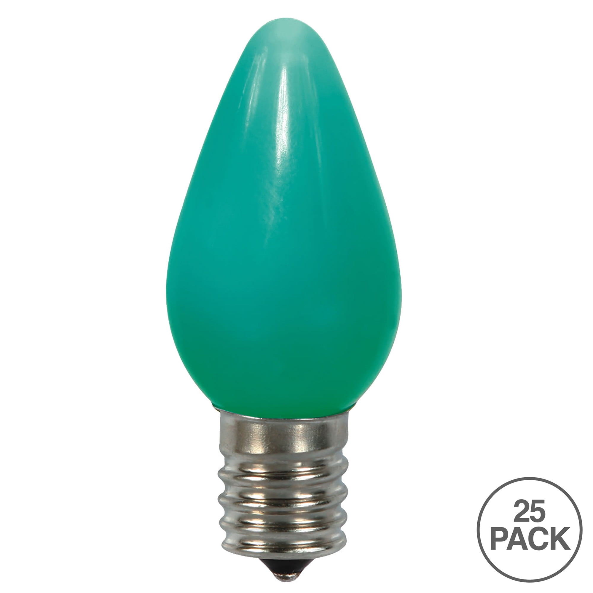 Vickerman C7 Ceramic LED Green Twinkle Bulb  Nickel Base,  120V .6 Watts, 25 Bulbs per bag