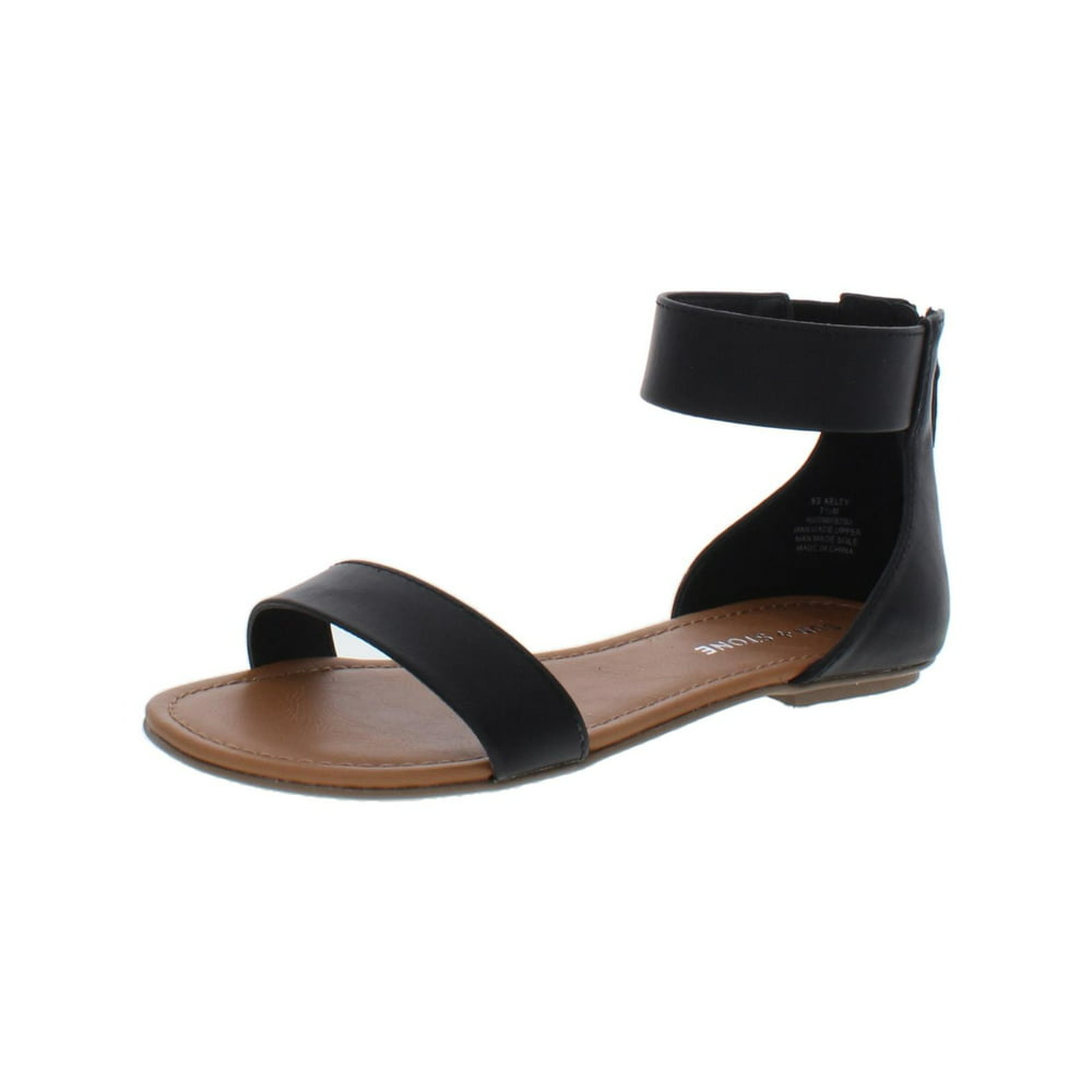 Sun + Stone - Sun + Stone Womens Keley Ankle Open Toe Flat Sandals ...