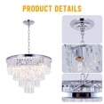 thumbnail image 3 of AFANQI 6 Lights Modern Crystal Chrome Chandelier, Round 20 Inch K9 Crystal Chandelier for Dining Room Living Room Kitchen Island, 3 of 10