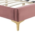 thumbnail image 6 of Platform Bed Frame, Tufted, Rivet Nailhead, Full Size, Pink, Velvet, Mid Century Bedroom, Modern Contemporary Boutique HB35590, 6 of 8