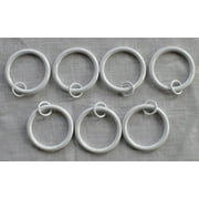 Urbanest 1 1/2" Metal Curtain Rings With Eyelets, Set of 7, Glossy White