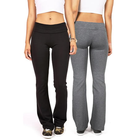 2 Item Bundle: Ambiance Apparel Women's Juniors Yoga Pants (S, Black & (The Best Yoga Clothes)