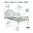 Novogratz Bushwick Metal Toddler Bed, Sage Green