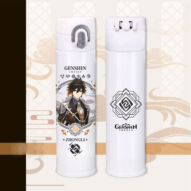 TANSHOW Genshin Impact Thermos Water Bottle Merch 13.5 Ounce Stainless  Steel Anime Kids Insulated Reusable Water Bottle (keqing)