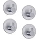 thumbnail image 1 of 4 Piezas Gancho Adhesivo 3M, Gancho de Pared de Baño de Acero Inoxidable Autoadhesivo Máximo 7kg, Toallero con Cinta Adhesiva, Plata para Familia y Oficina (A, 1 of 5