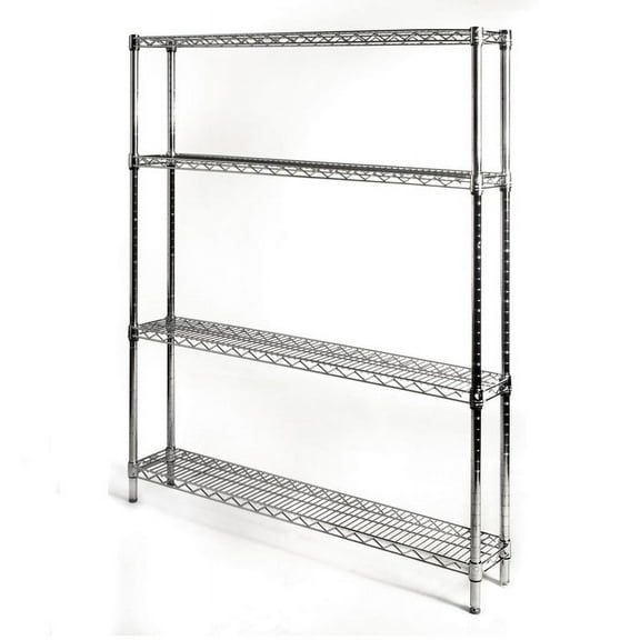 Shelving Inc. 10"d x 42"w x 54"h Chrome Wire Shelving with 4 Shelves