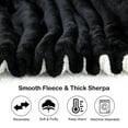 thumbnail image 2 of Sherpa Fleece Throw Blanket, Throw Size Soft Fuzzy Throw Blankets, Black Warm Blanket, Cozy Fluffy Comfy for Sofa, Couch, Bed, Camping, Travel, 50" x 60", 2 of 8