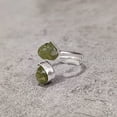 thumbnail image 5 of Natural Peridot Ring, Raw Peridot Gemstone Ring, August Birthstone, Adjustable, 2 Stone, 925 Sterling Silver, Womens Ring, Christmas, Thanksgiving, Handmade, Statement Jewelry, Rough Gemstone Jewelry, 5 of 6