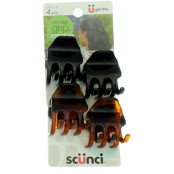 Scunci Micro Teeth Claw Hair Clips 4 ea (Pack of 4)