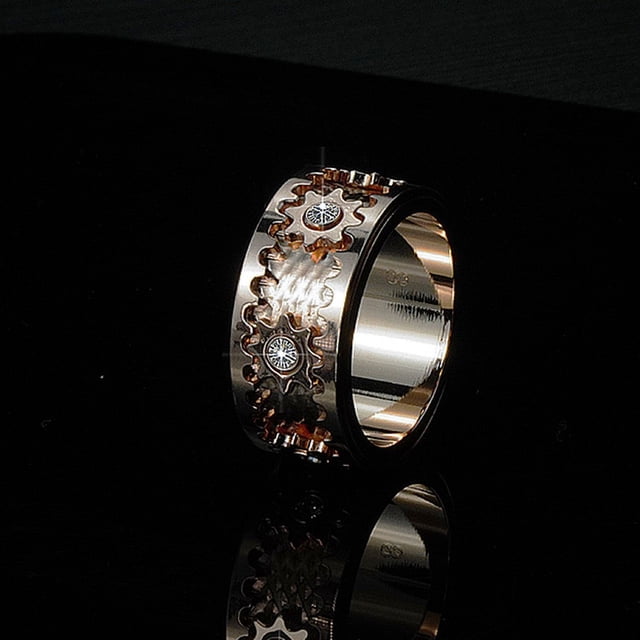 Anillos de tiempo de pareja de estilo Anillo de engranaje Anillo de dedo giratorio Anillo de transferencia de descompresión personalizado para hombres y mujeres
