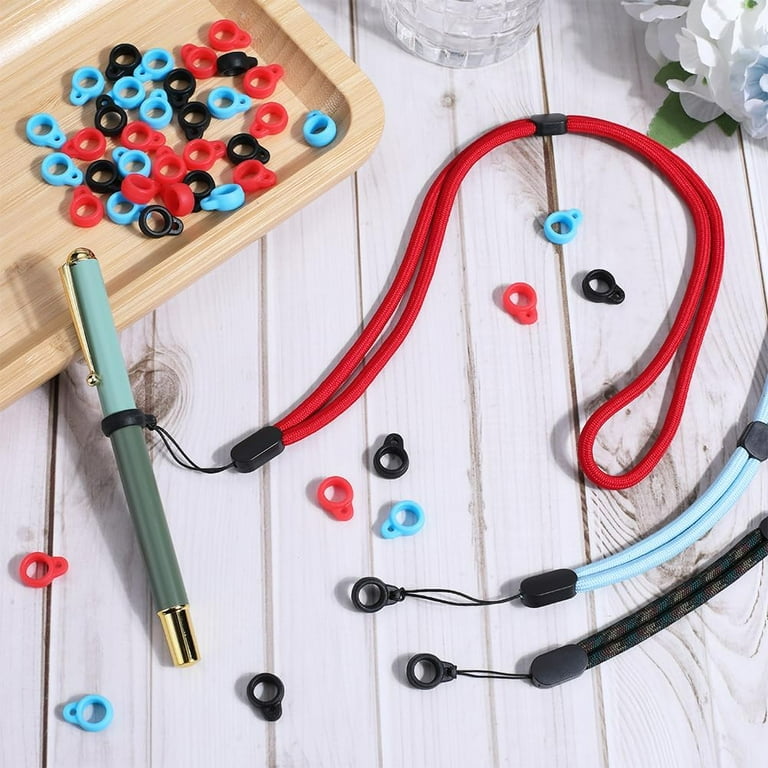 electronic cigarette lanyard 1Box 3Pcs 3 Colors Nylon Cord Neck Straps Electronic Cigarette Lanyard  Strap with Plastic & Silicone Findings and 45Pcs 3 Colors Silicone Pendant