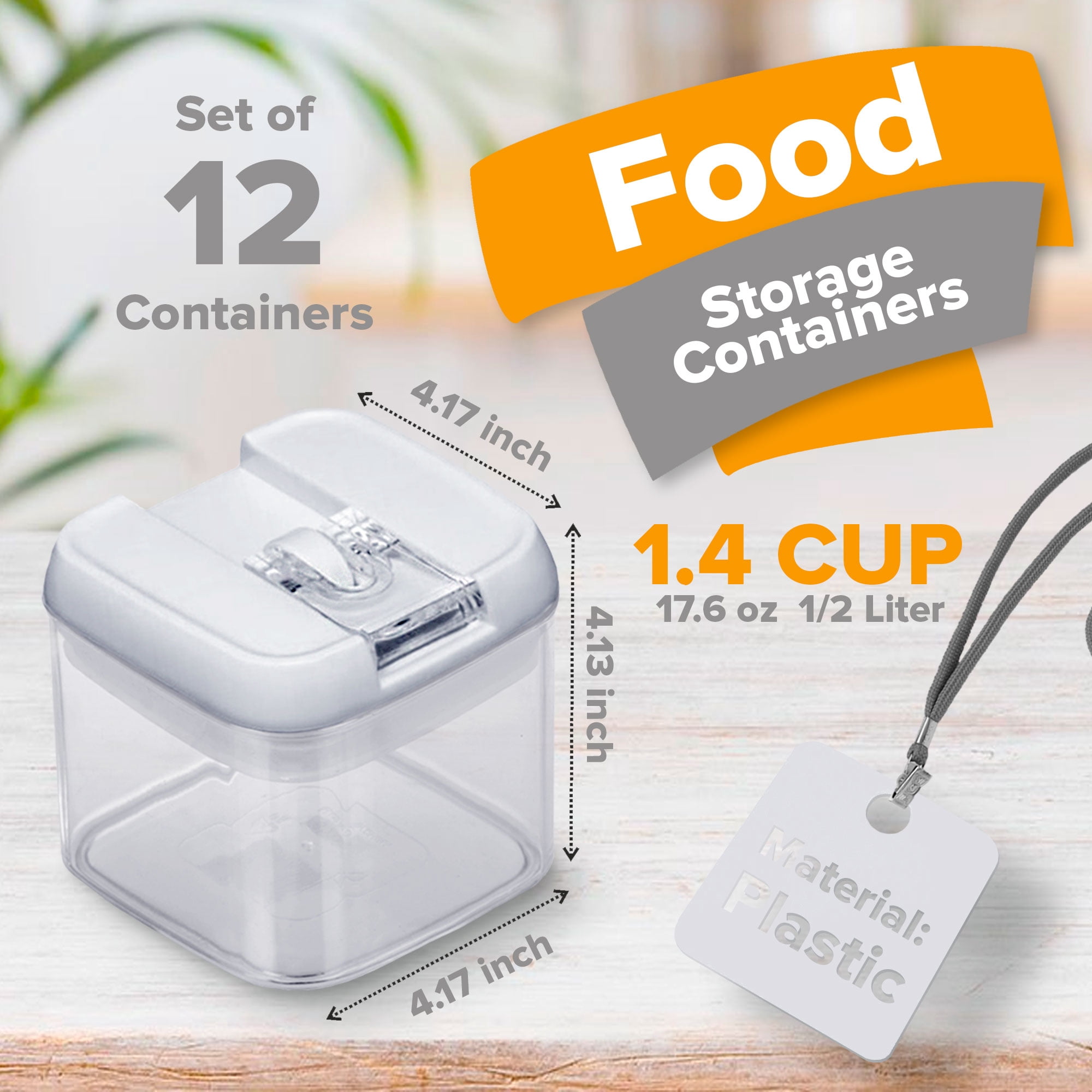 Cheer Collection 12 Piece Food Storsage Containers, .5L - White