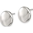 thumbnail image 2 of Sterling Silver Polished Button Post Earrings (12 X 12) Made In India qe7100, 2 of 5
