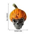thumbnail image 3 of Taotanxi Halloween Decorations, Halloween Skull Figurines W Pumpkin Hat, Resin Halloween Statue, Miniature Halloween Figurines, Horror Decor for Office Tabletop Mantle Party Haunted House, 3 of 6